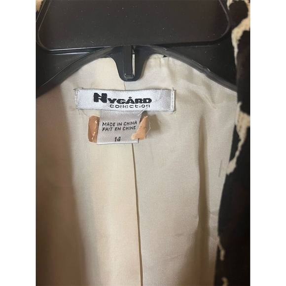 Nygard Collection Women's Size 14 Animal Print Velvet Blazer Jacket - Picture 5 of 9